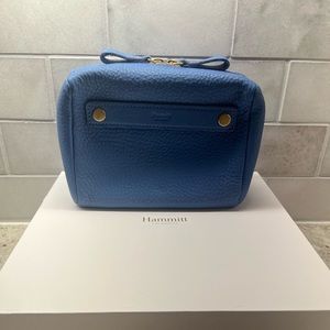 Hammitt Powers Medium Skylight Blue w/Brushed Gold Zippered Case, NWOT